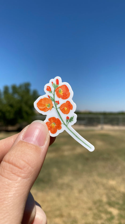 Dainty Orange Flower Vinyl Decal