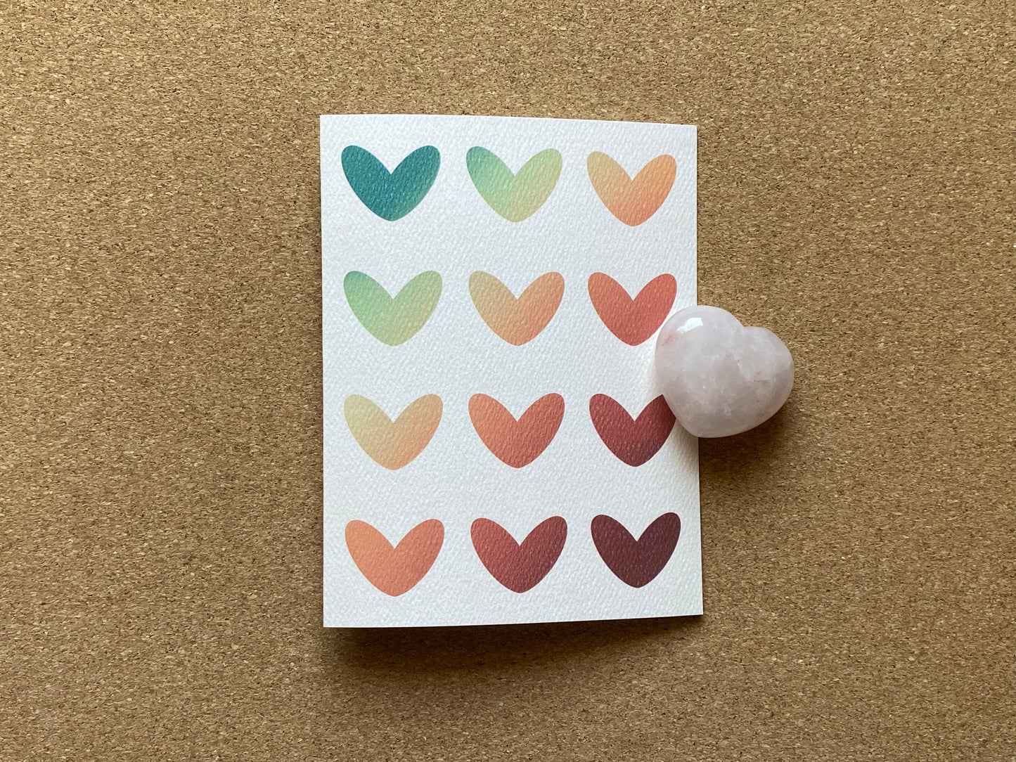 Gradient Hearts Blank Card (A2)