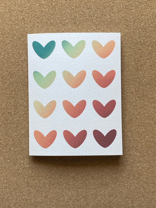 Gradient Hearts Blank Card (A2)