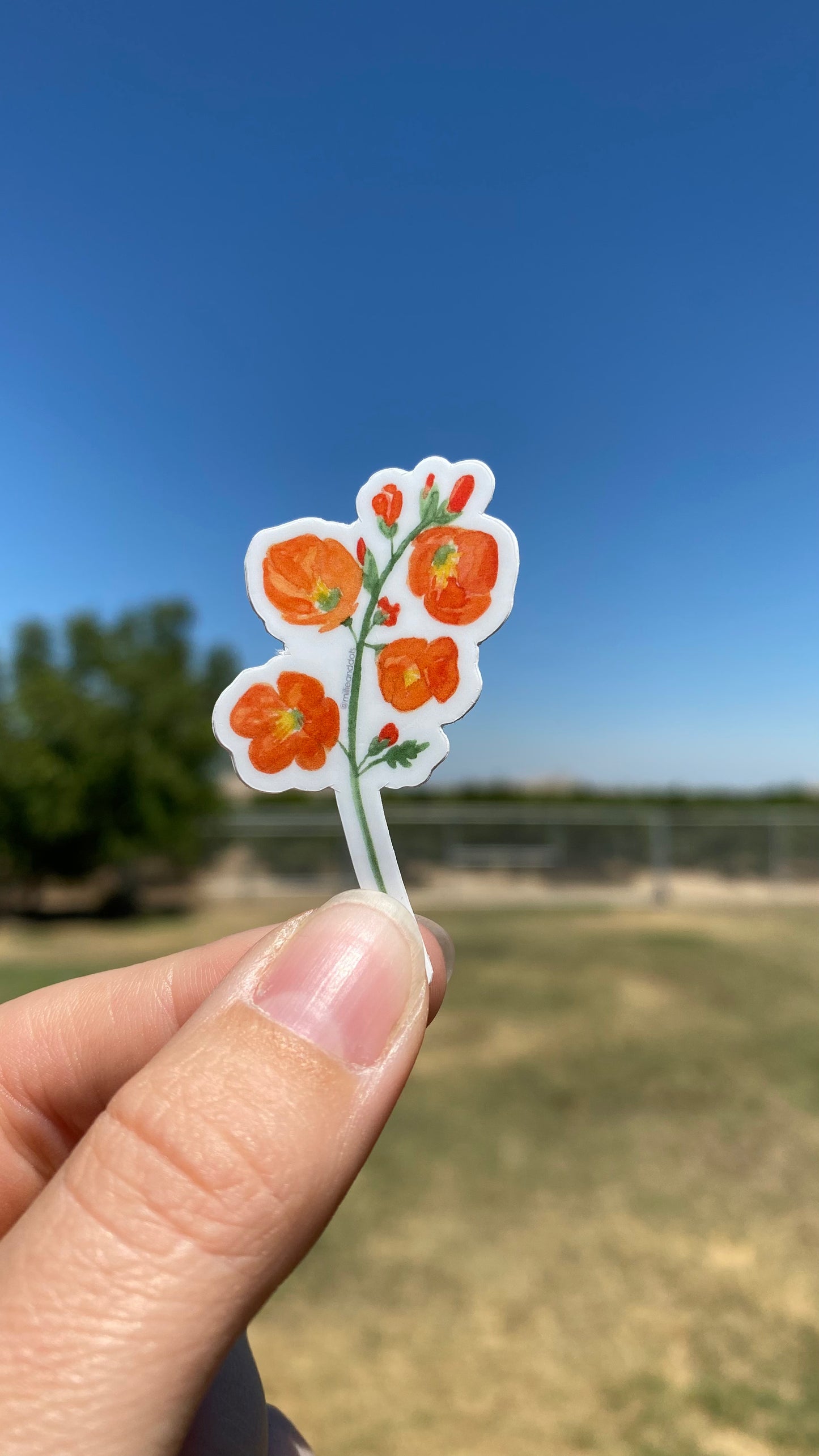 Dainty Orange Flower Vinyl Decal